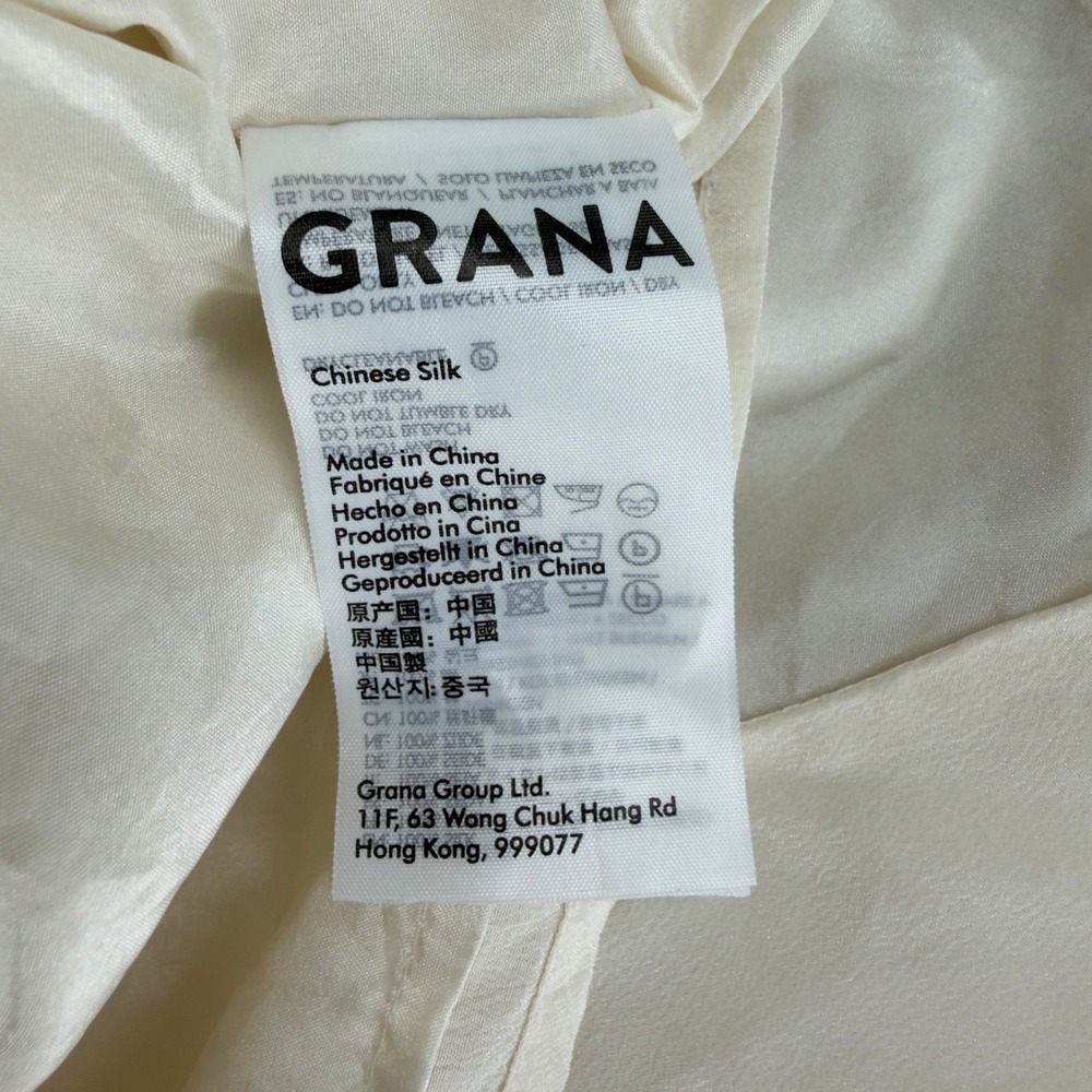 Grana Women Silk V-Neck Sleeveless Tank Top Off White Cream Small - Picture 3 of 9
